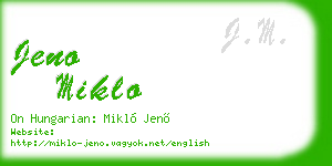 jeno miklo business card